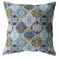 Homeroots 26 in. Trellis Indoor & Outdoor Throw Pillow Orange & Blue 412259